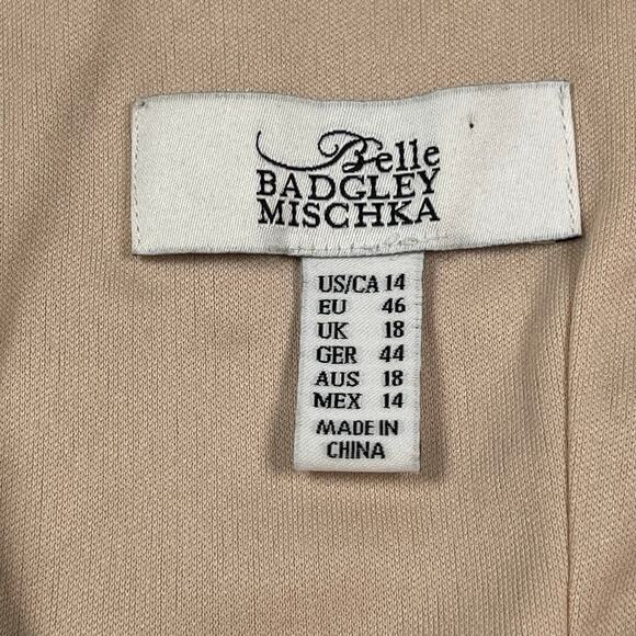 Belle Badgley Mischka Dress Womens 14 Gold Sequin Maxi Formal Wedding MOB - Picture 10 of 14